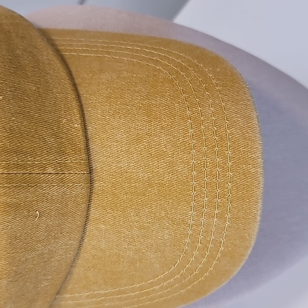Distressed Unisex Dark Yellow Baseball Cap - Picture 5 of 7